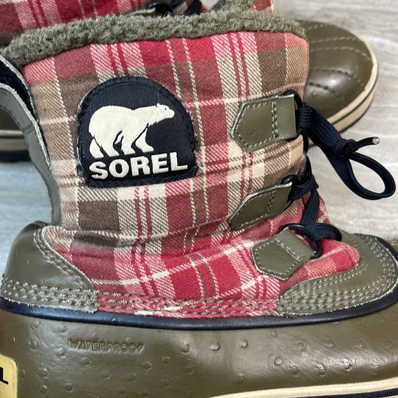 Sorel Tivoli Plaid Waterproof Short Duck Boots Womens Size 9 - Picture 11 of 12